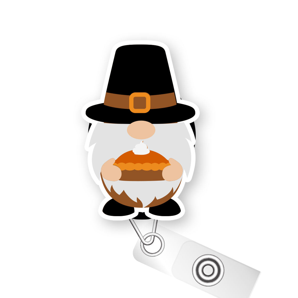 Pumpkin Pie Gnome Pop Topper Swapfinity Retractable ID Badge Reel -  - Topperswap