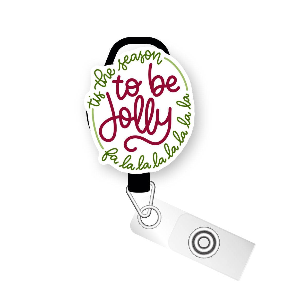 Tis the Season Jolly Pop Topper Swapfinity Retractable ID Badge Reel - Slide Clip / Premium Matte - Topperswap