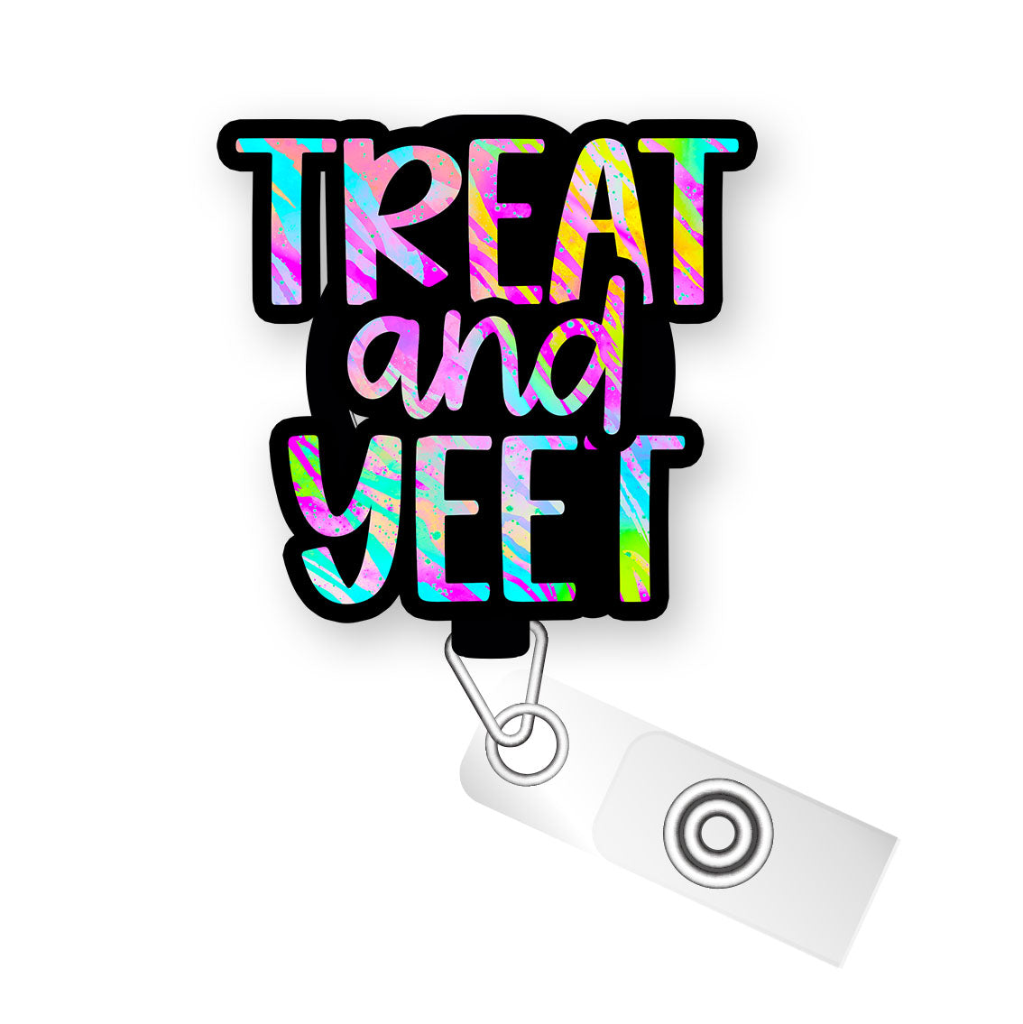 Treat and Yeet Pop Topper Swapfinity Retractable ID Badge Reel - Slide Clip / Premium Matte - Topperswap