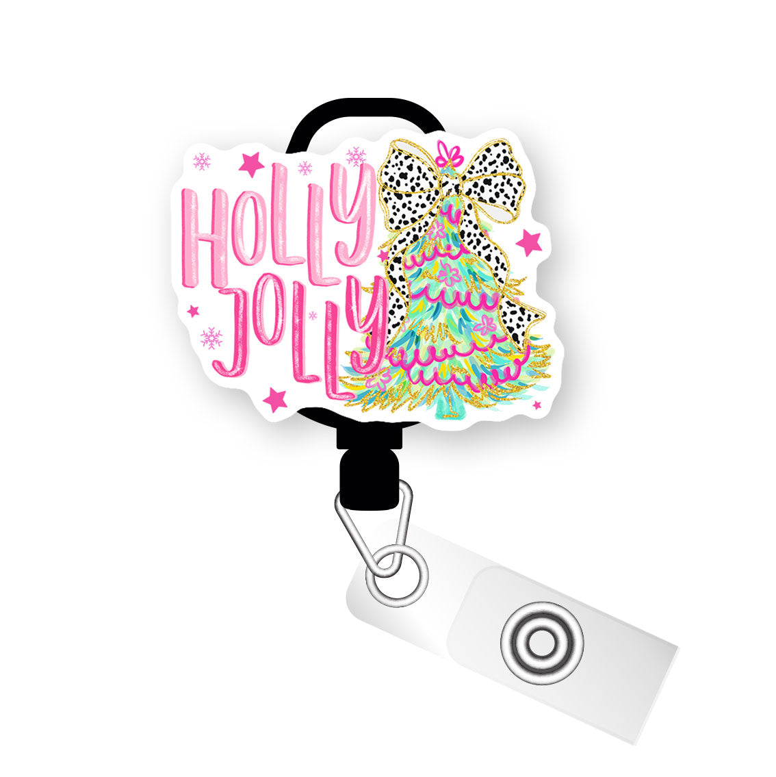 Holly Jolly Christmas Pop Topper Swapfinity Retractable ID Badge Reel - Slide Clip / Premium Matte - Topperswap