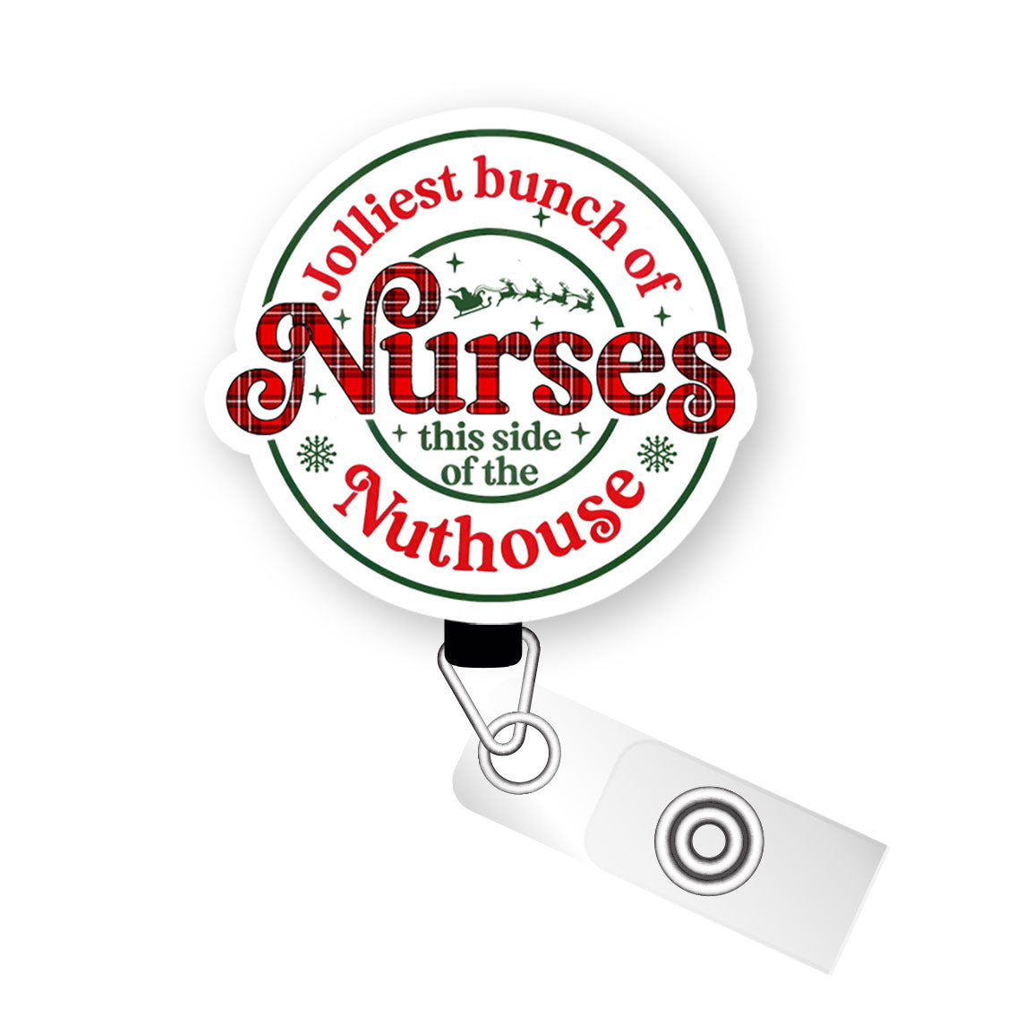 Jolliest Bunch of Nurses Pop Topper Swapfinity Retractable ID Badge Reel - Slide Clip / Premium Matte - Topperswap