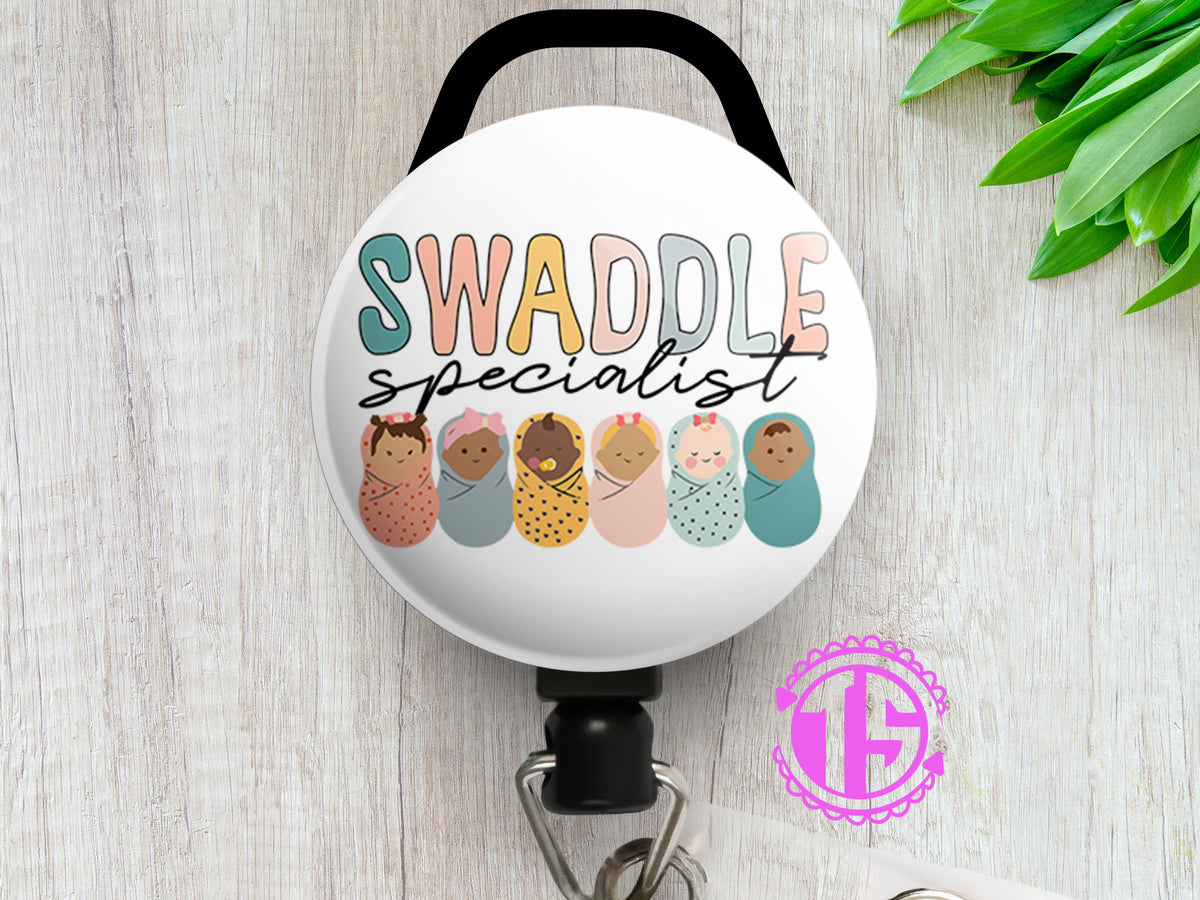 Swaddle Specialist Badge Reel • NICU, Labor and Delivery Badge Holder •  Swapfinity