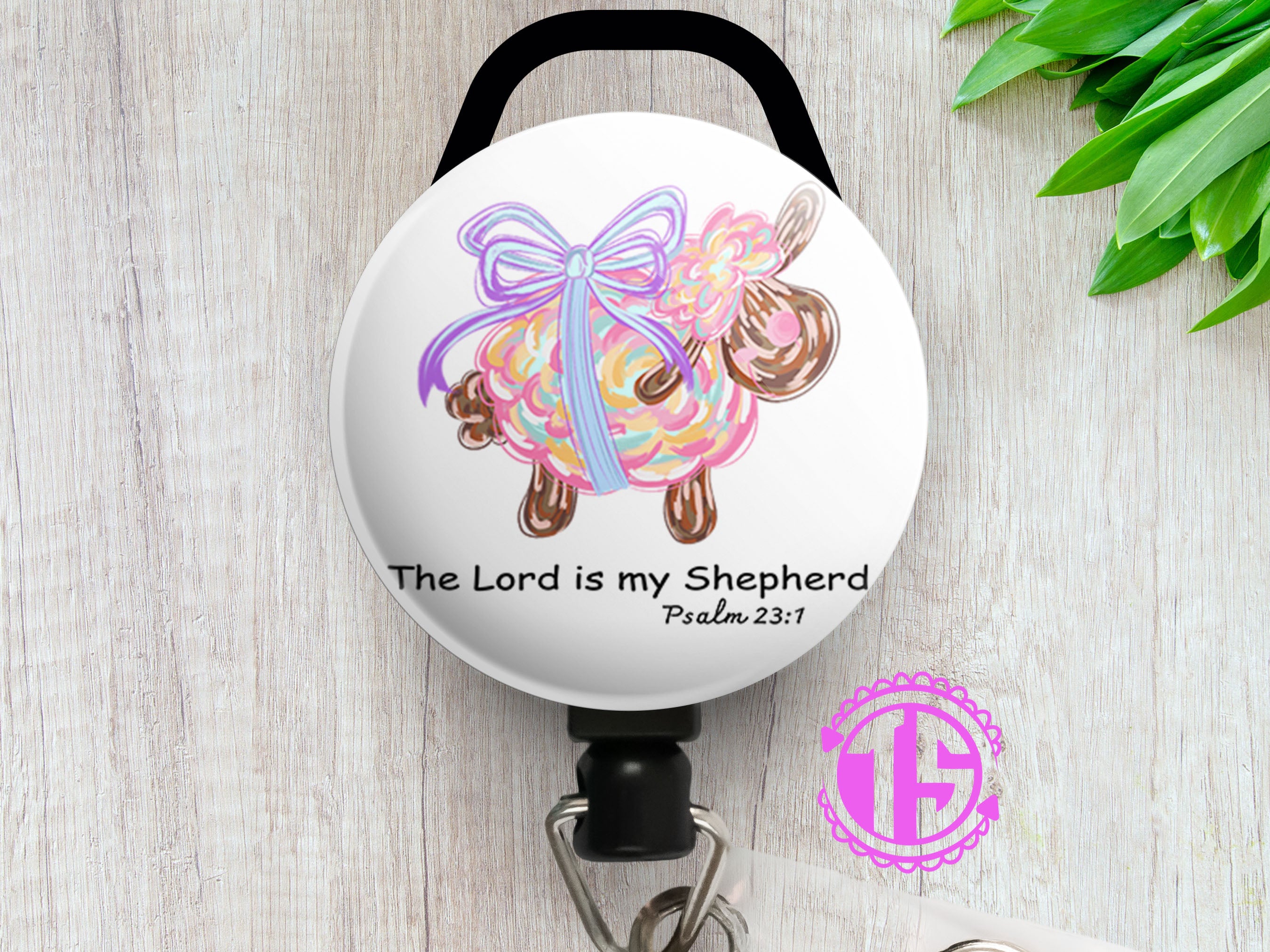 Psalm 23:1 Sheep Swapfinity Retractable ID Badge Reel - - Topperswap