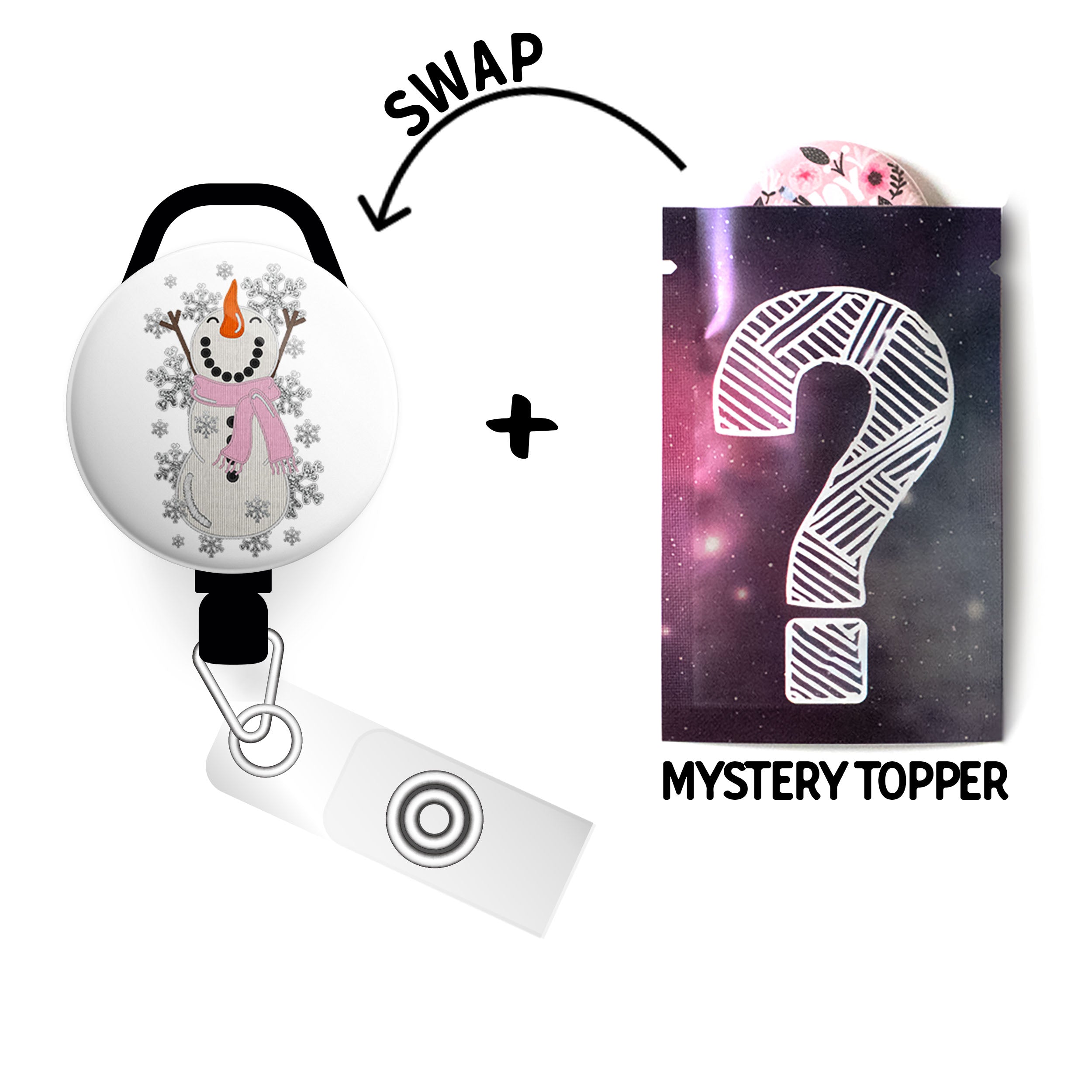 Snowy Serenade Swapfinity Retractable ID Badge Reel -  - Topperswap