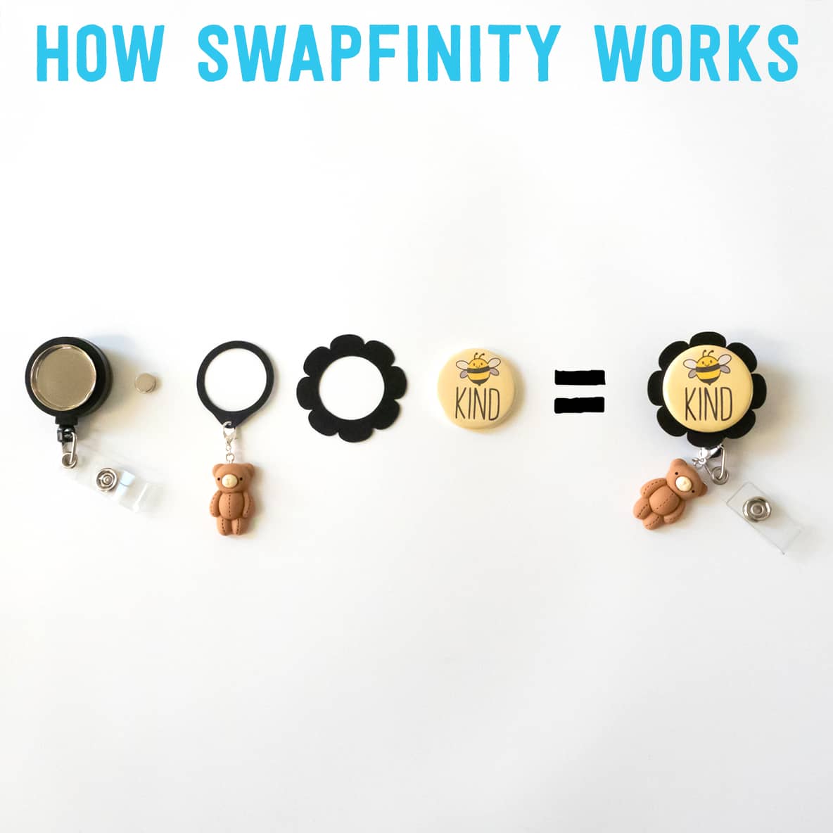 Just a Silly Goose Swapfinity Retractable ID Badge Reel - - Topperswap