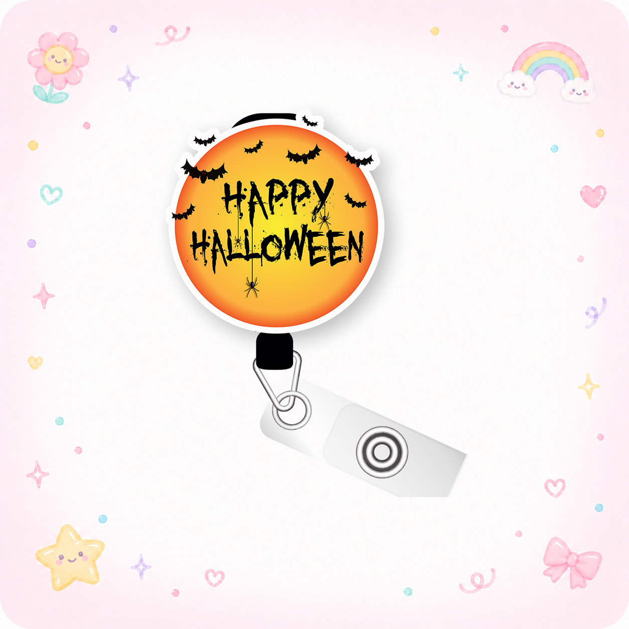Happy Halloween Classic Pop Topper Swapfinity Retractable ID Badge Reel - - Topperswap