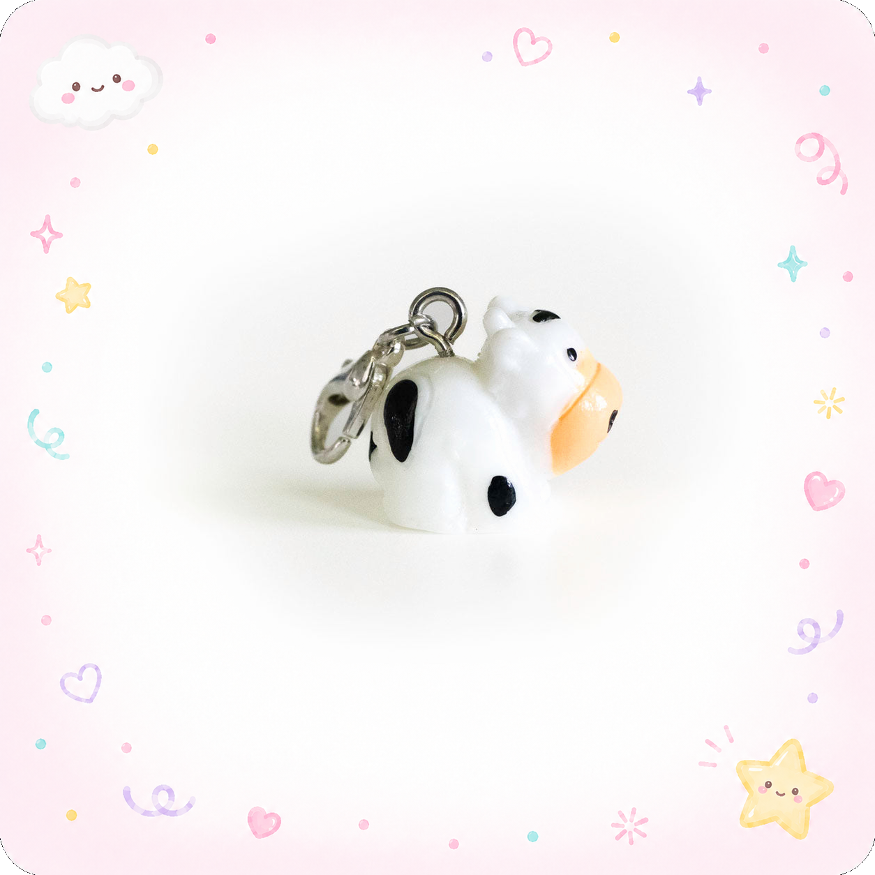 Cute Cow Charm Badge Reel Add-on - - Topperswap