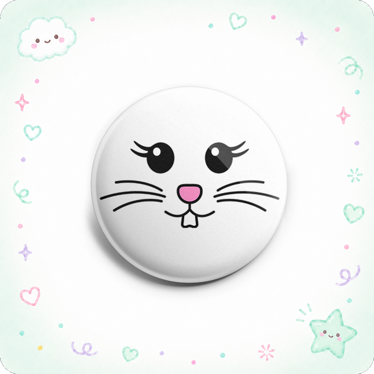 Smiling Bunny Face Topper - - Topperswap