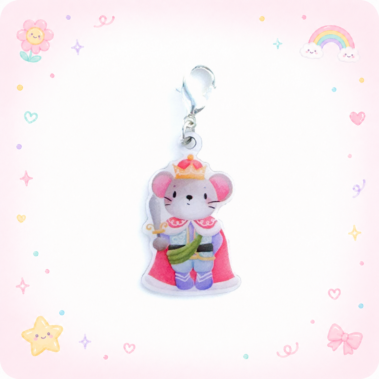 Mouse King Charm Swapfinity Badge Reel Add-on - - Topperswap
