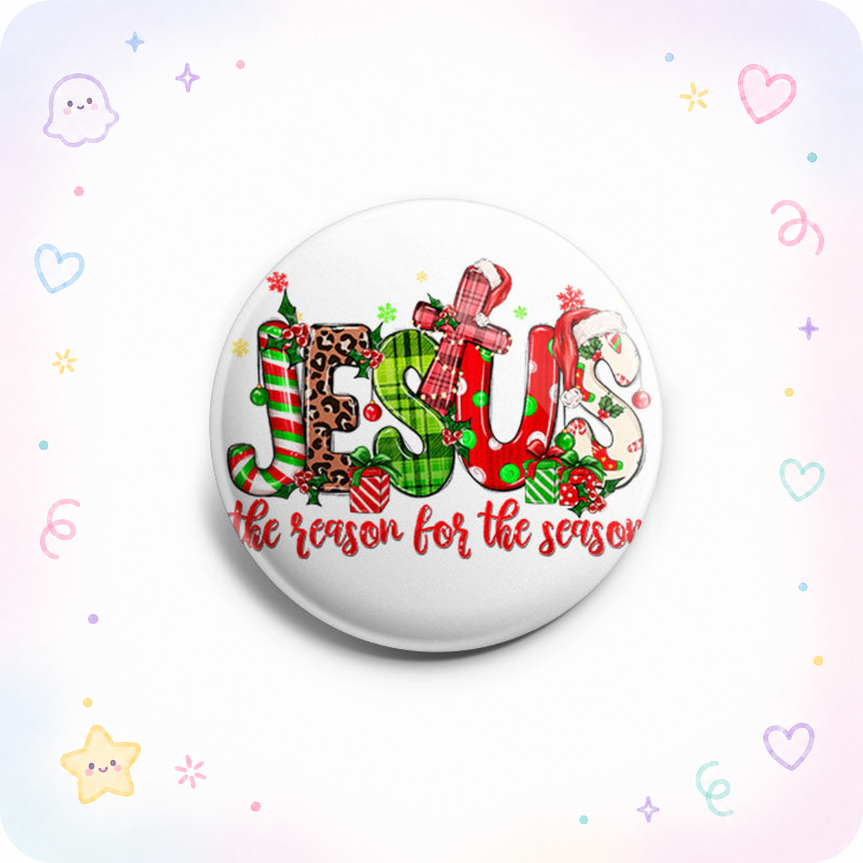 Vibrant Jesus Christmas Topper - - Topperswap