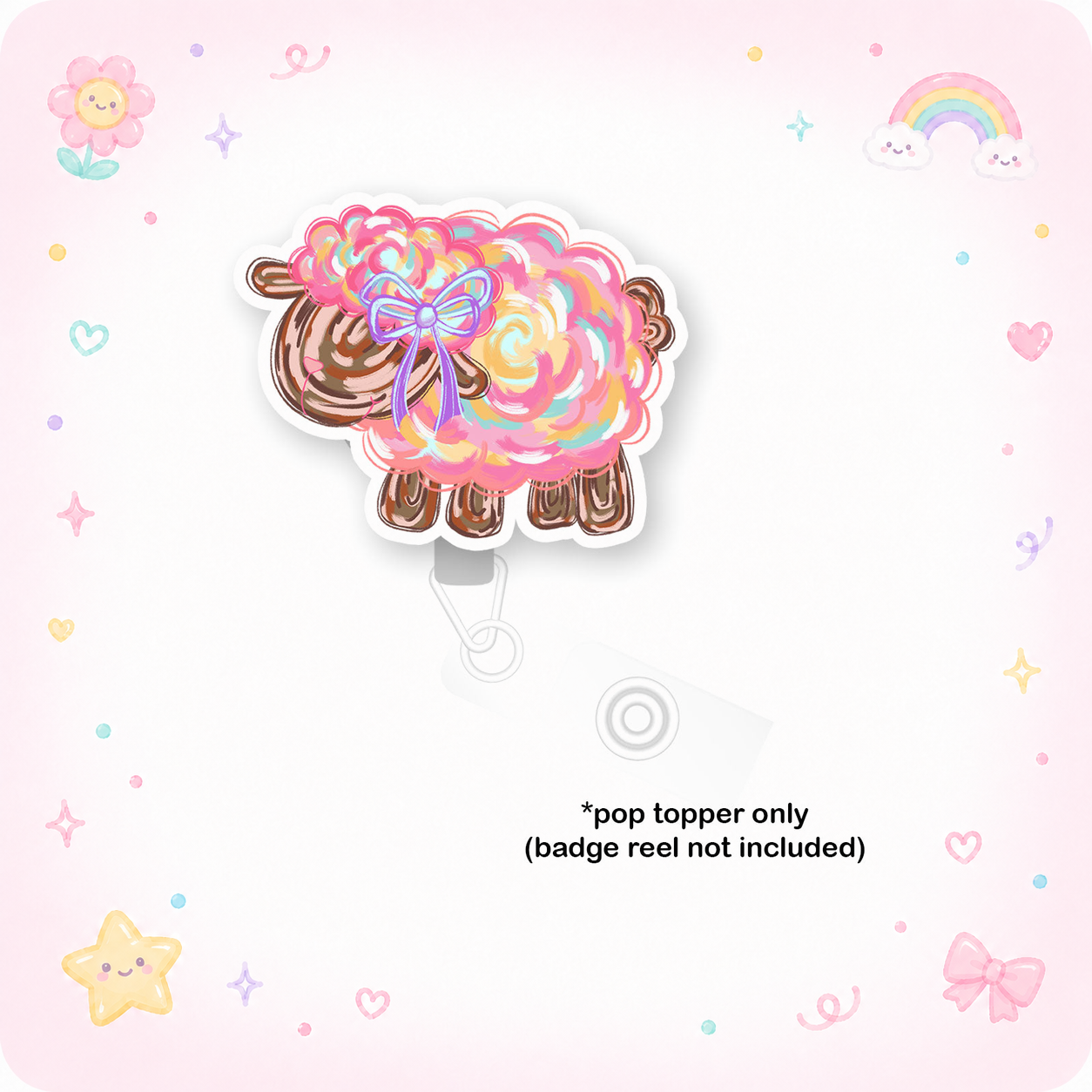 Pastel Swirl Sheep Pop Topper - - Topperswap