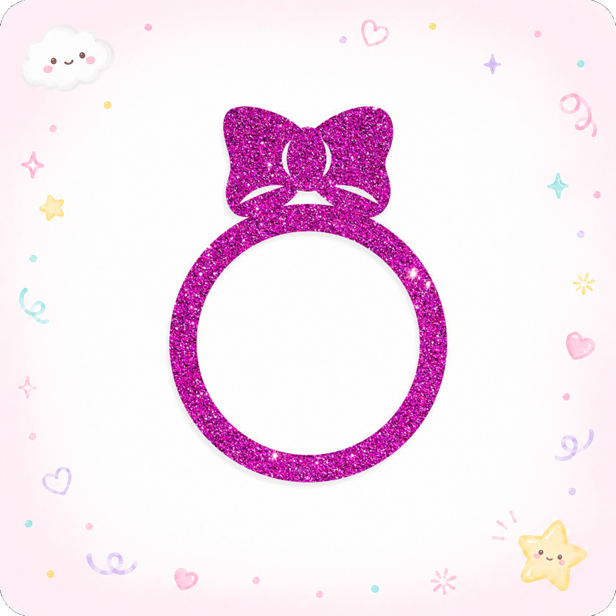 Sparkly Pink Bow Swapfinity Swapper Frame - Pink - - Topperswap