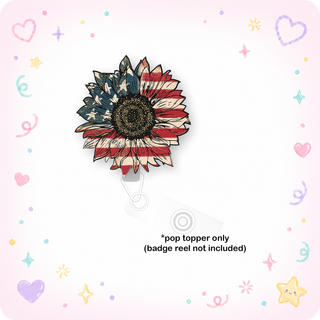 Patriotic Flower Pop Topper