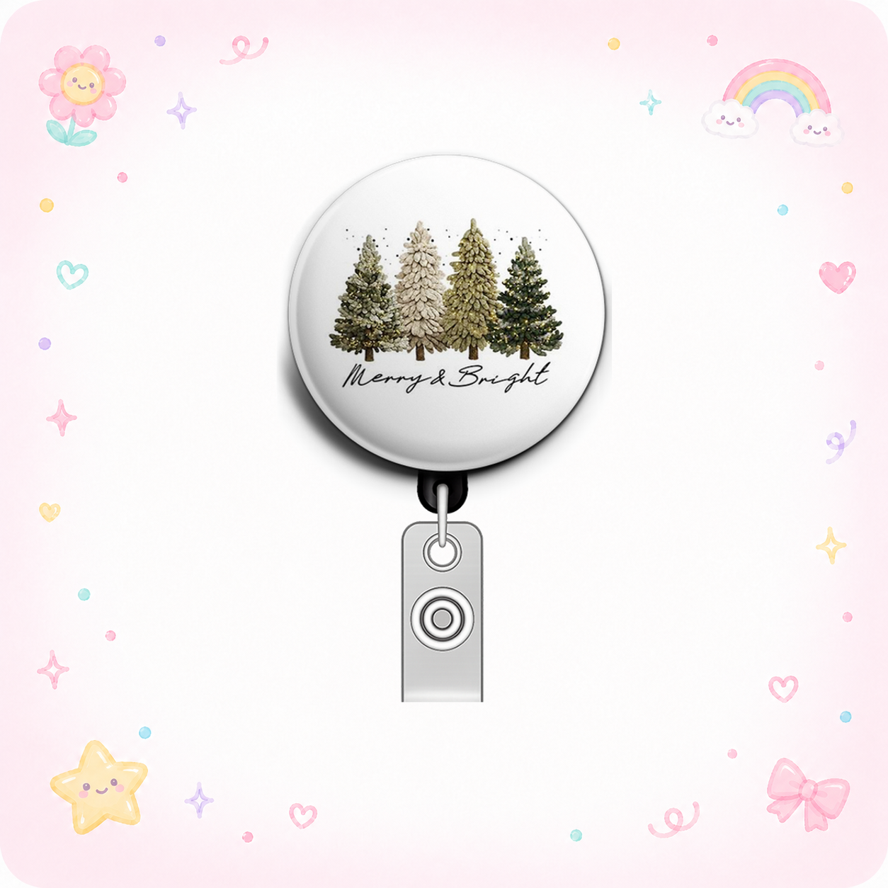 Festive Forest Swapfinity Retractable ID Badge Reel - - Topperswap