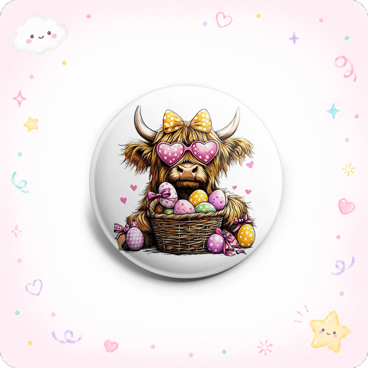 Easter Highland Cow Topper - - Topperswap