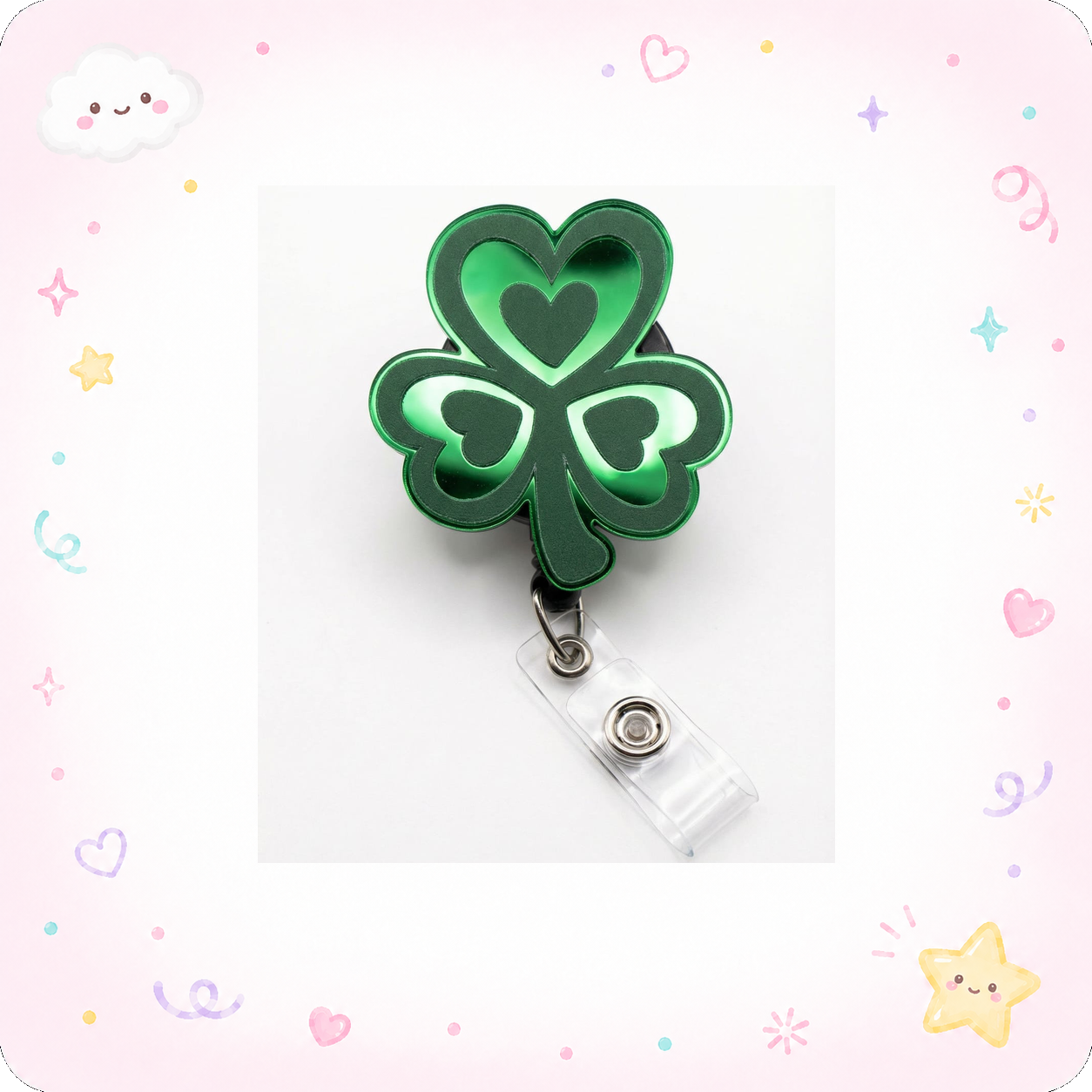 Lucky Charm Legend Pop Topper Swapfinity Retractable ID Badge Reel - - Topperswap