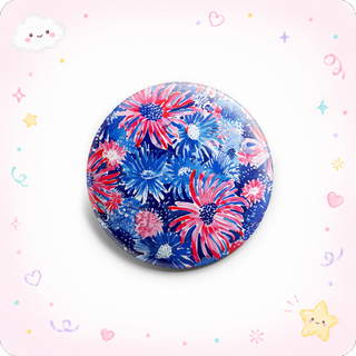 Patriotic Fireworks Floral Watercolor Topper