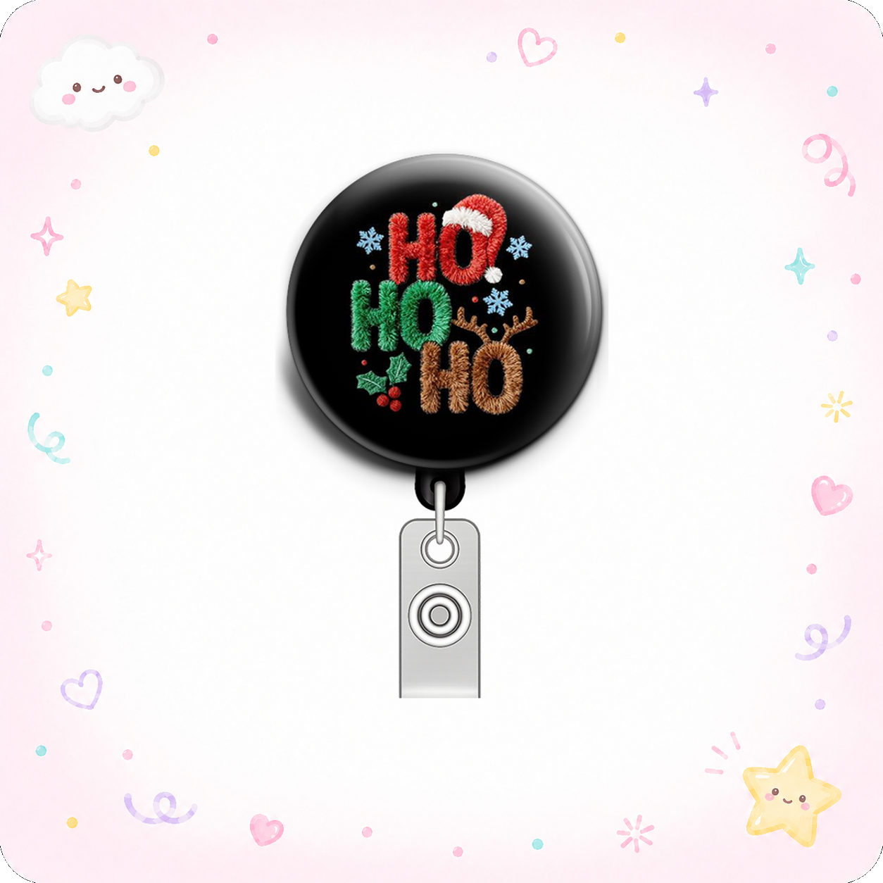 Holiday Spirit Swapfinity Retractable ID Badge Reel - - Topperswap