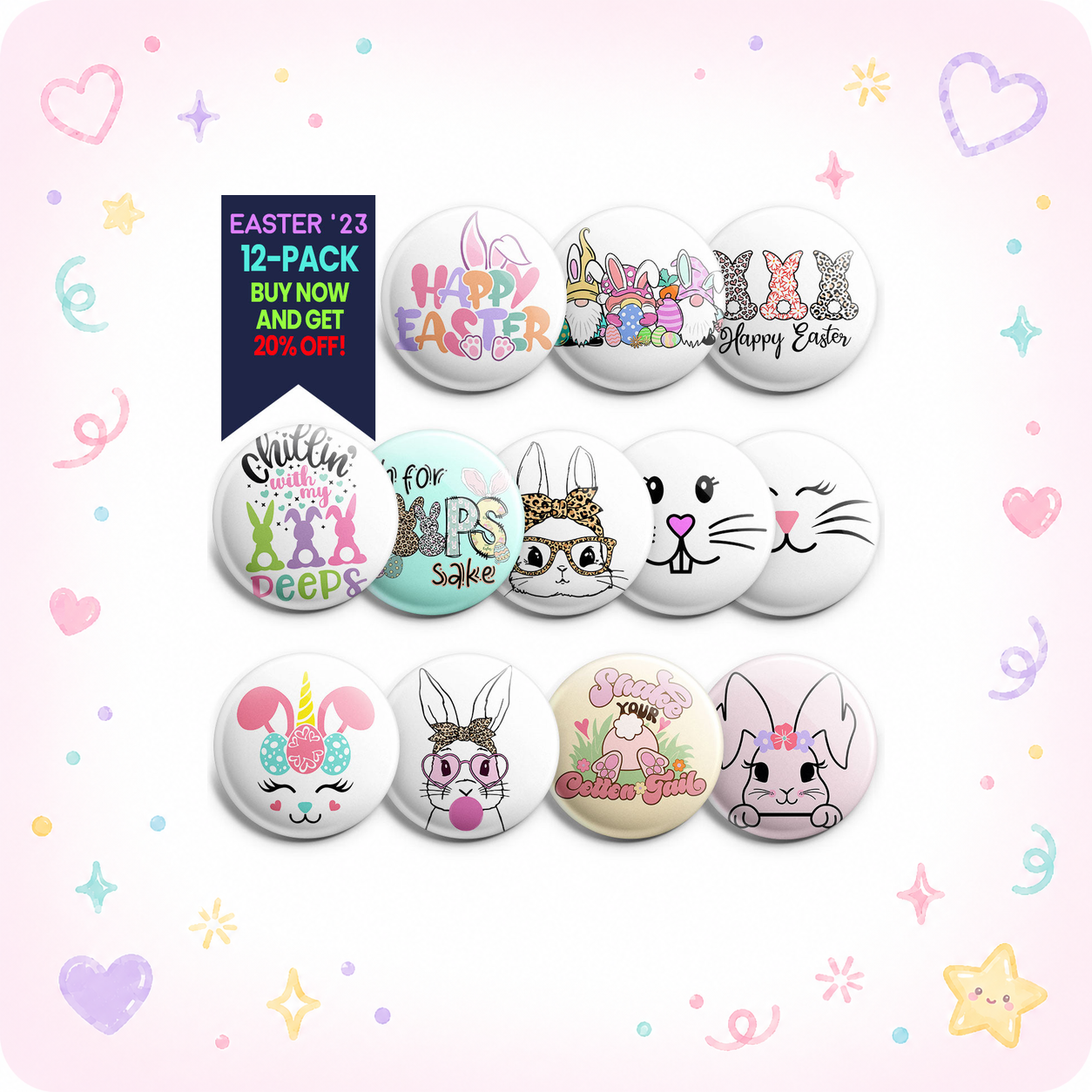 Hippity Hoppity Easter 12-Pack - - Topperswap