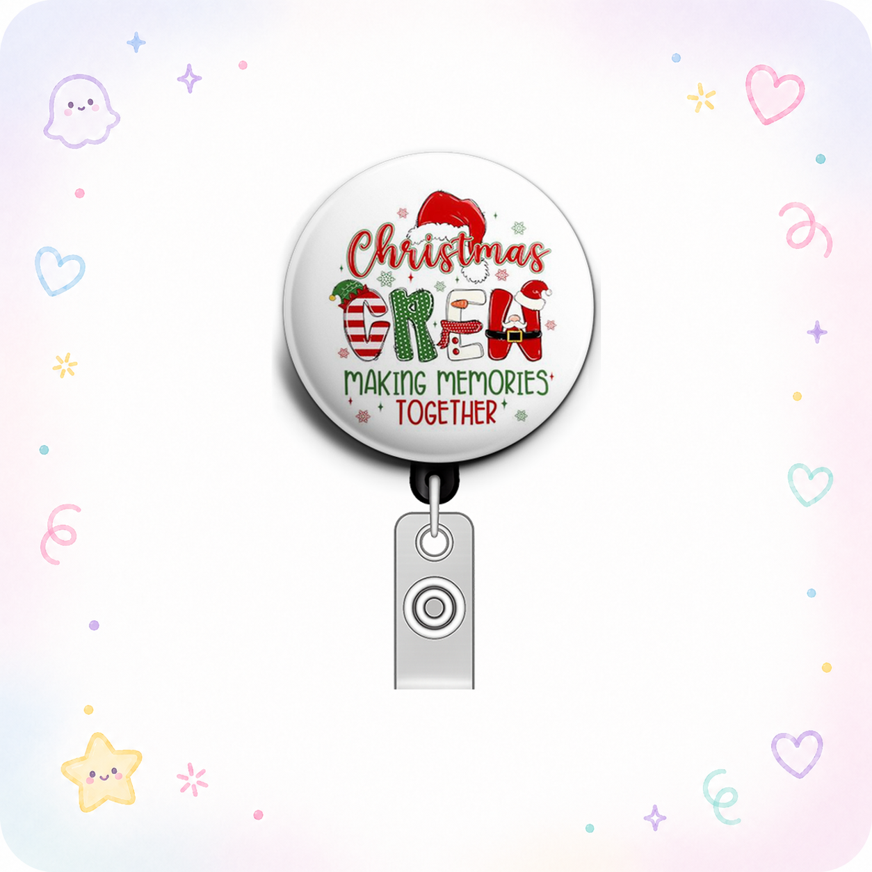 Jingle Bell Swapfinity Retractable ID Badge Reel - - Topperswap