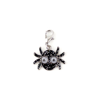 Googly-Eyed Glitter Spider Charm Swapfinity Badge Reel Add-on