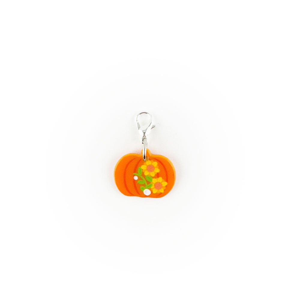 Floral Harvest Pumpkin Charm Swapfinity Badge Reel Add-on -  - Topperswap