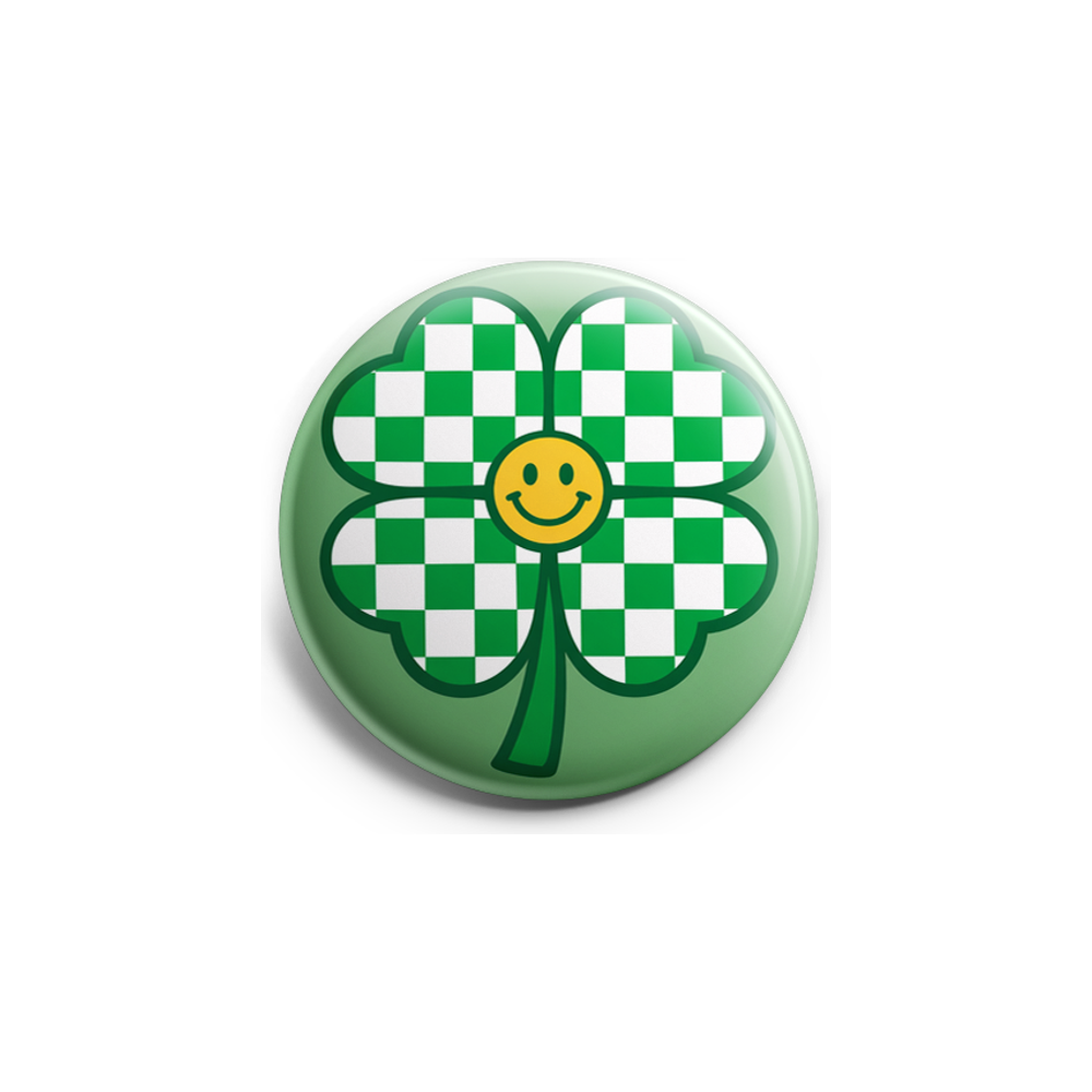 Checkered Groovy Clover Smiley ☘️😊 Topper - - Topperswap