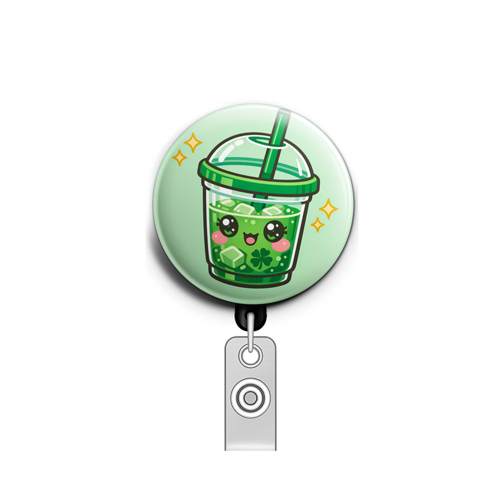 Shamrock Iced Coffee Swapfinity Retractable ID Badge Reel - - Topperswap