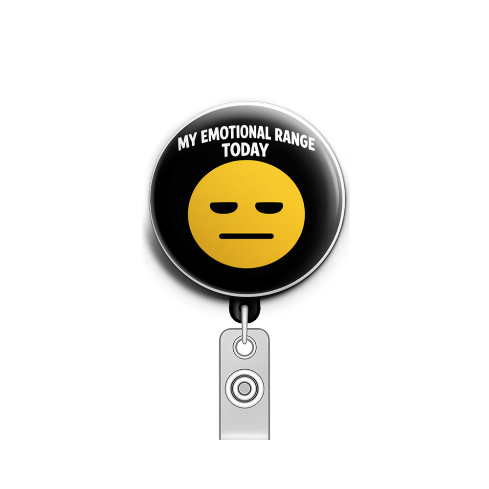 My Emotional Range Today Swapfinity Retractable ID Badge Reel - - Topperswap