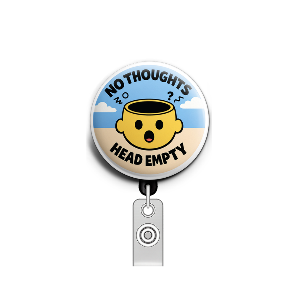 No Thoughts Head Empty Swapfinity Retractable ID Badge Reel - - Topperswap