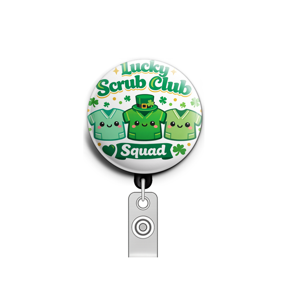 Lucky Scrub Club Squad ☘️💚 Swapfinity Retractable ID Badge Reel - - Topperswap