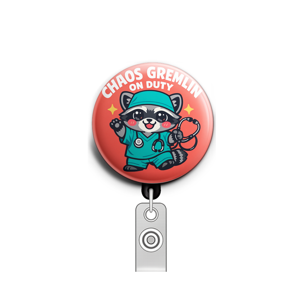 Chaos Gremlin on Duty Swapfinity Retractable ID Badge Reel - - Topperswap