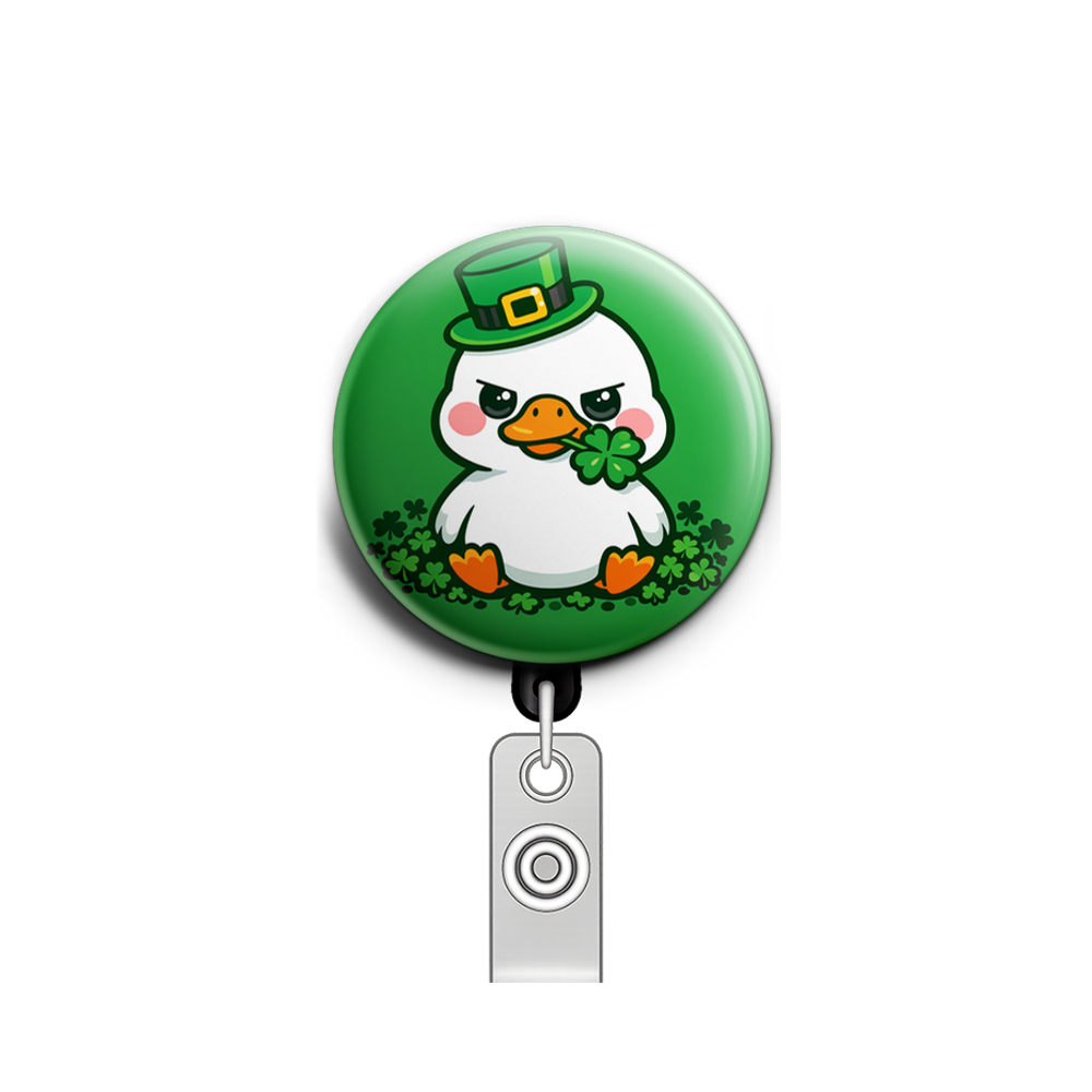 Silly Goose Shamrock Swapfinity Retractable ID Badge Reel - - Topperswap