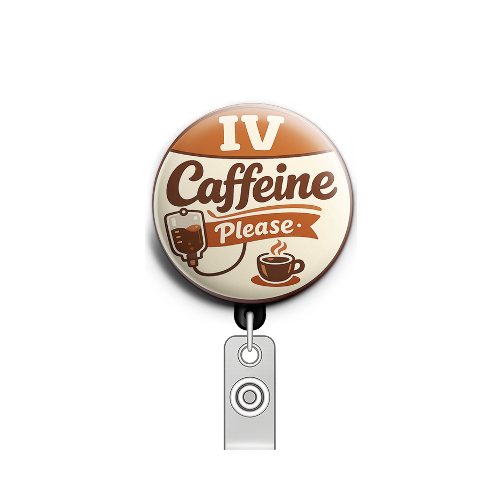 IV Caffeine Please Swapfinity Retractable ID Badge Reel - - Topperswap