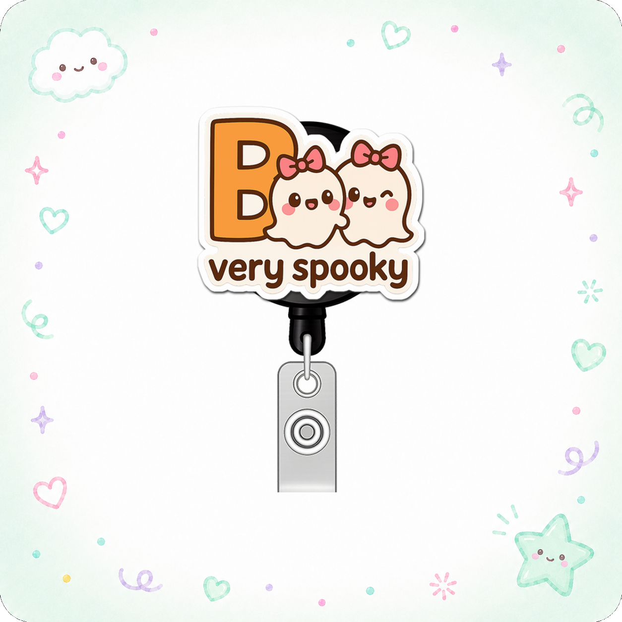 Boo-tiful Day Warrior Pop Topper Swapfinity Retractable ID Badge Reel - - Topperswap