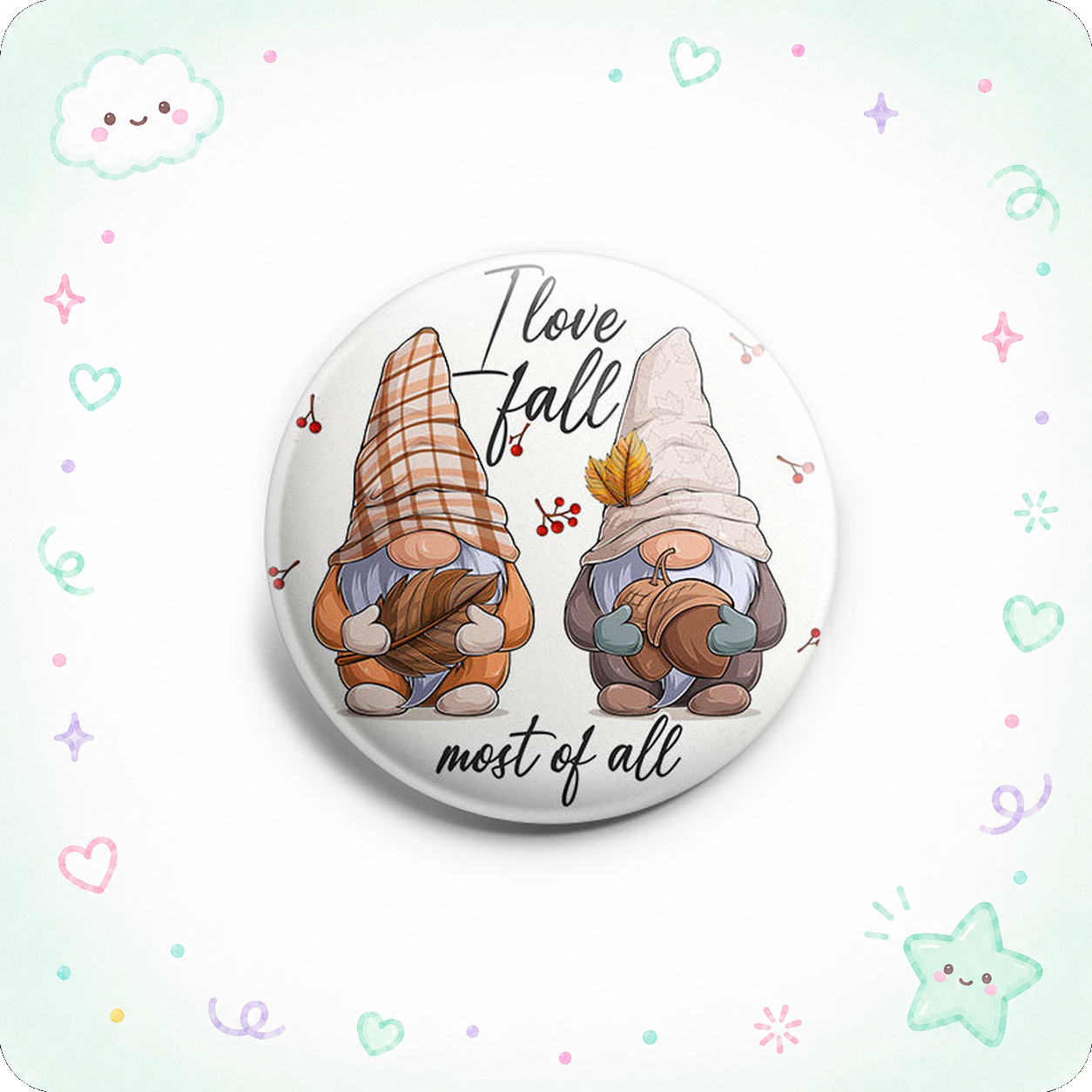 I Love Fall Most of All Gnomes Topper - - Topperswap