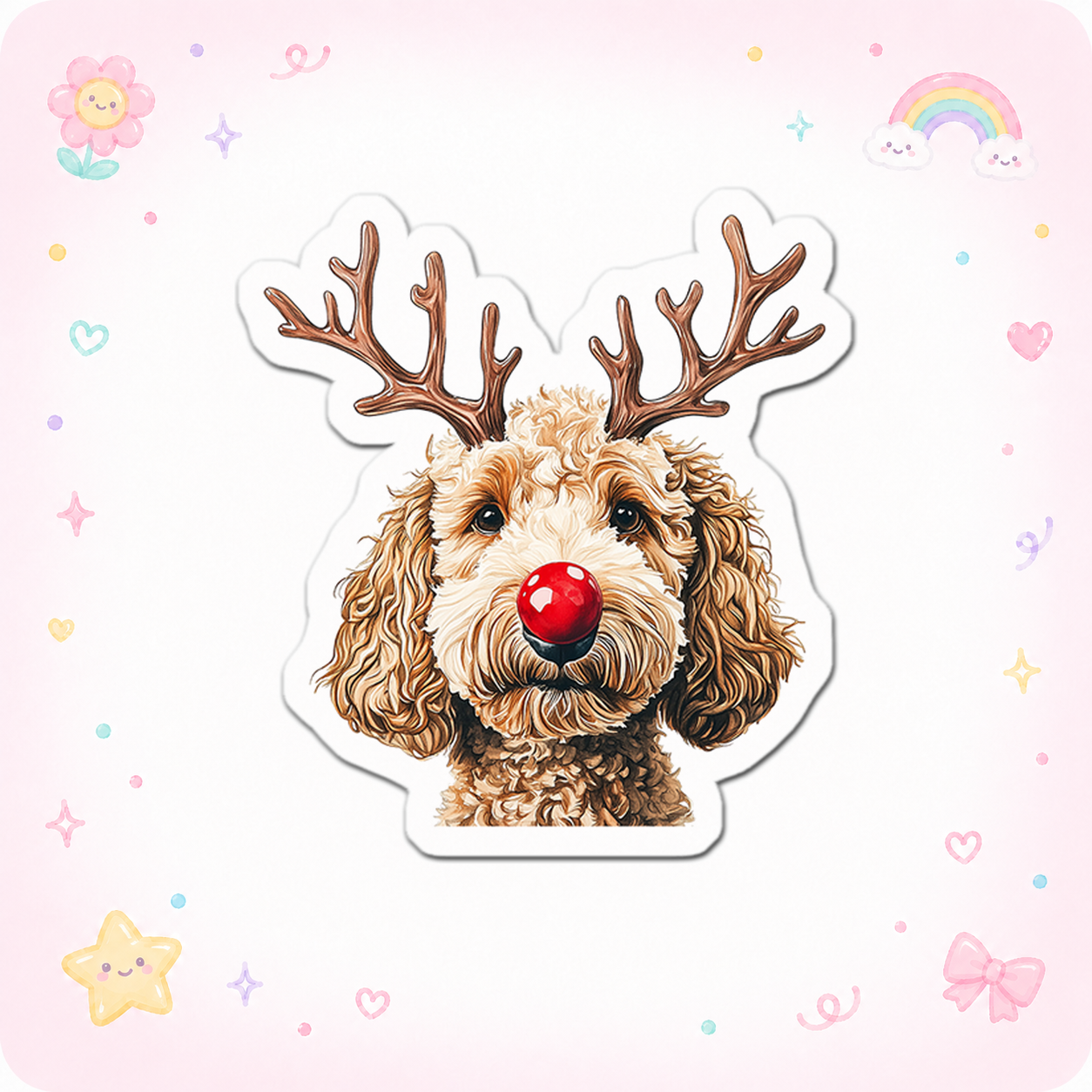 Rudolph's Doodle Delight Sticker - - Topperswap