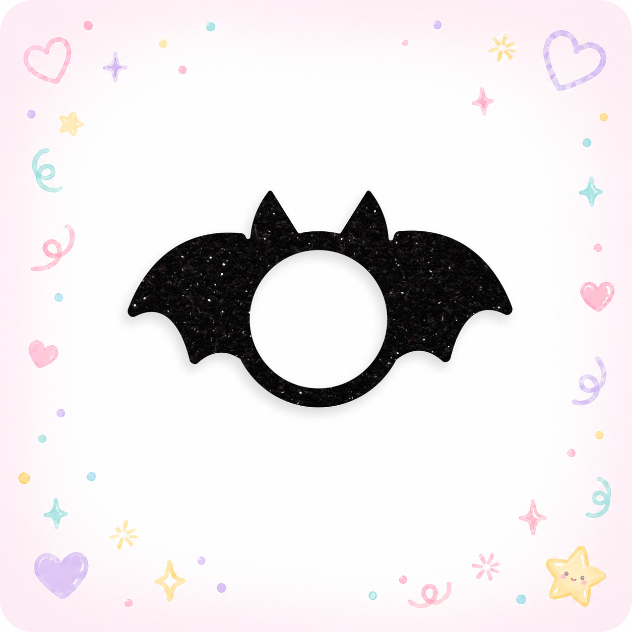 Sparkly Bat Wings Swapfinity Swapper Frame - Black - - Topperswap
