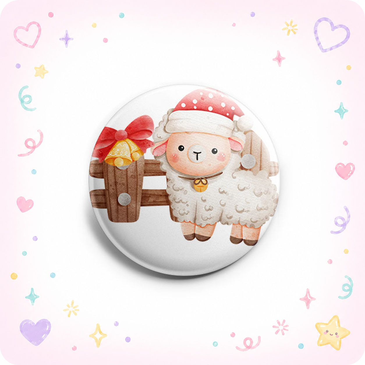 Polka-Dot Santa Sheep Topper - - Topperswap
