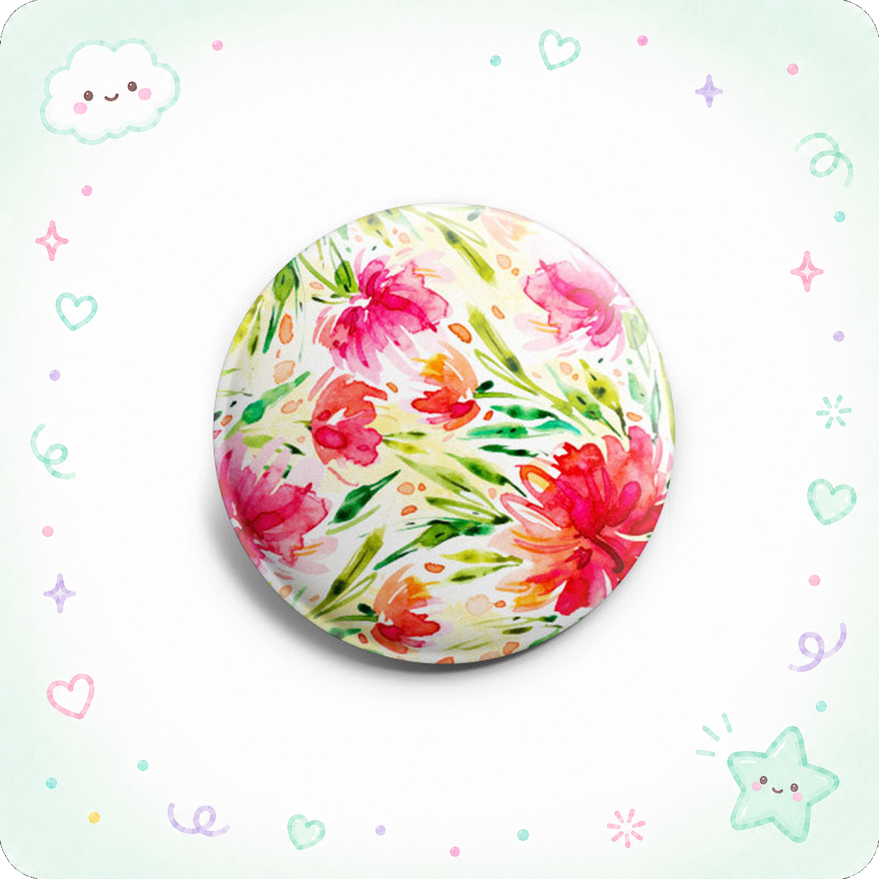 Crimson Bloom Watercolor Topper - - Topperswap