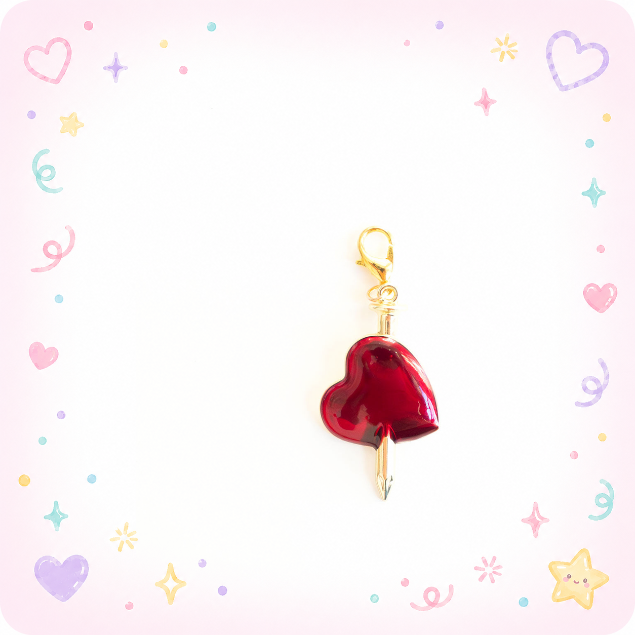 Cupid's Arrow Gem Heart Charm Swapfinity Badge Reel Add-on - - Topperswap