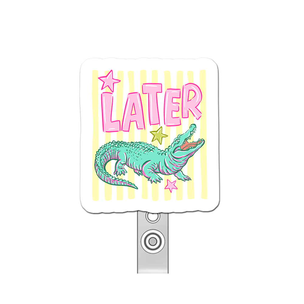 Procrastination Queen Pop Topper Swapfinity Retractable ID Badge Reel - - Topperswap