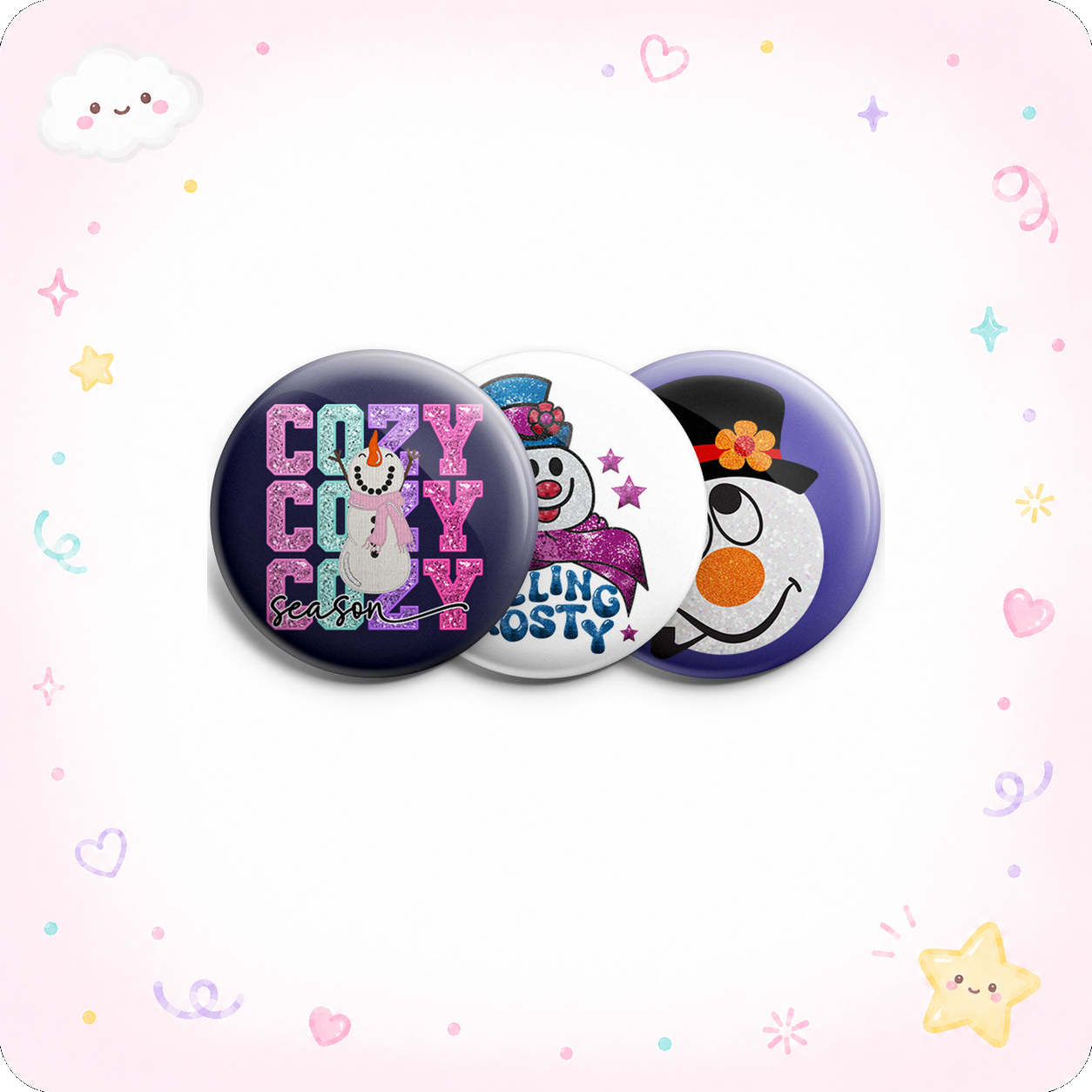 Stylish Snowman Topper 3-Pack (Save 5%) - - Topperswap