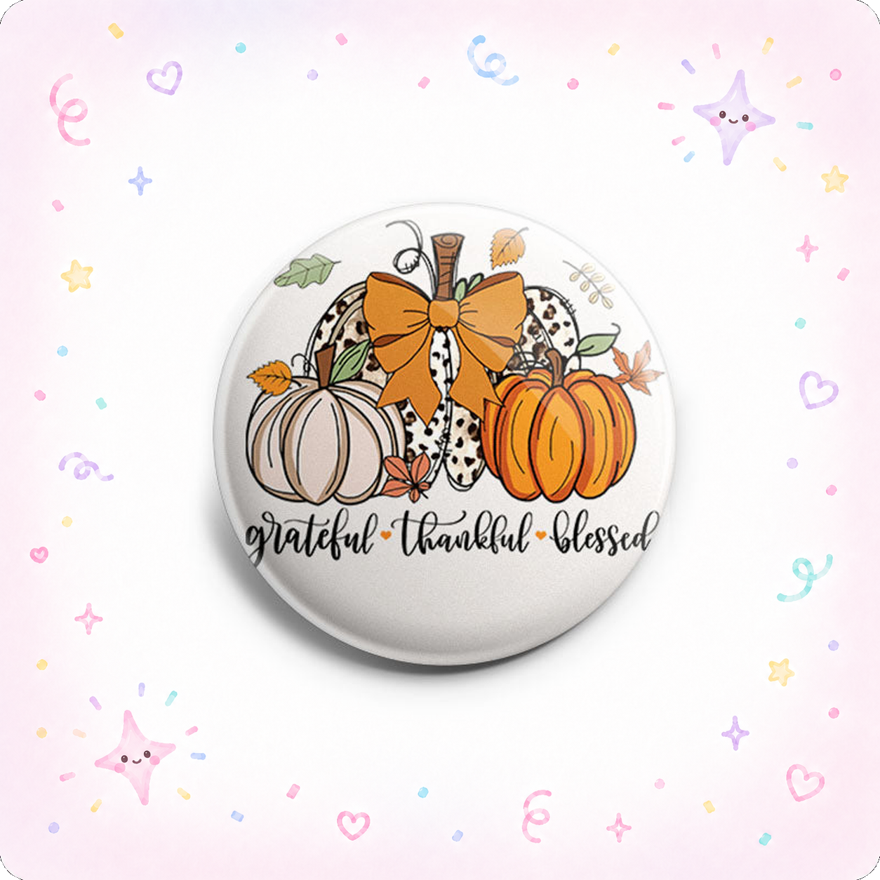 Grateful, Thankful, Blessed Pumpkins Topper - - Topperswap
