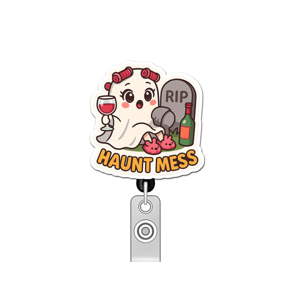Haunt Mess Queen Pop Topper Swapfinity Retractable ID Badge Reel - - Topperswap