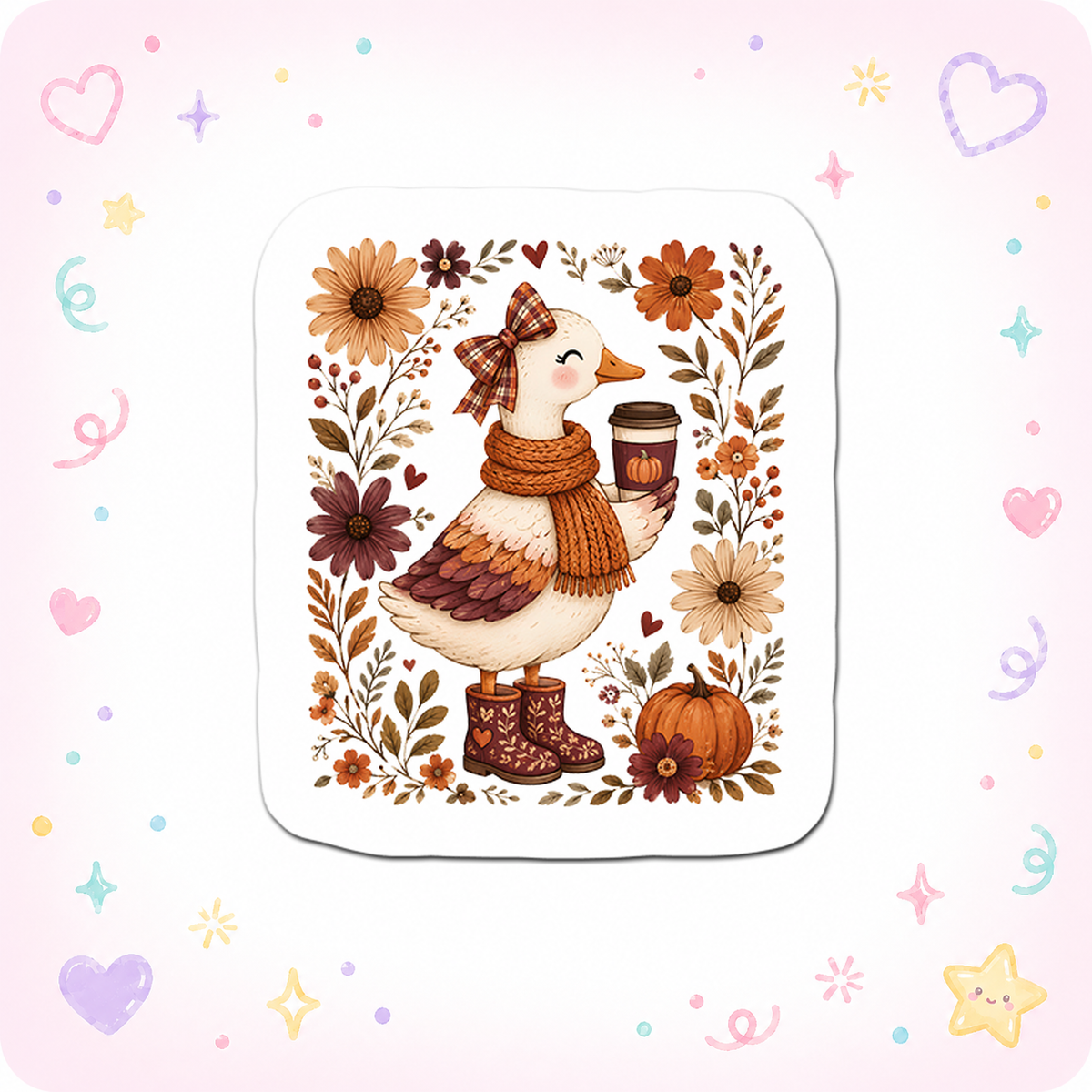 Pumpkin Spice Duck Diva Sticker - - Topperswap