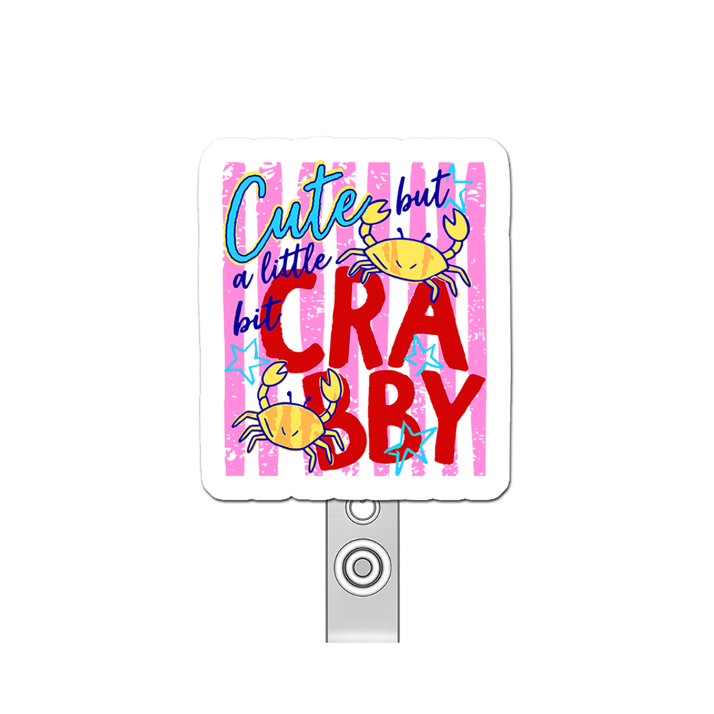 Crabby Day Warrior Pop Topper Swapfinity Retractable ID Badge Reel - - Topperswap