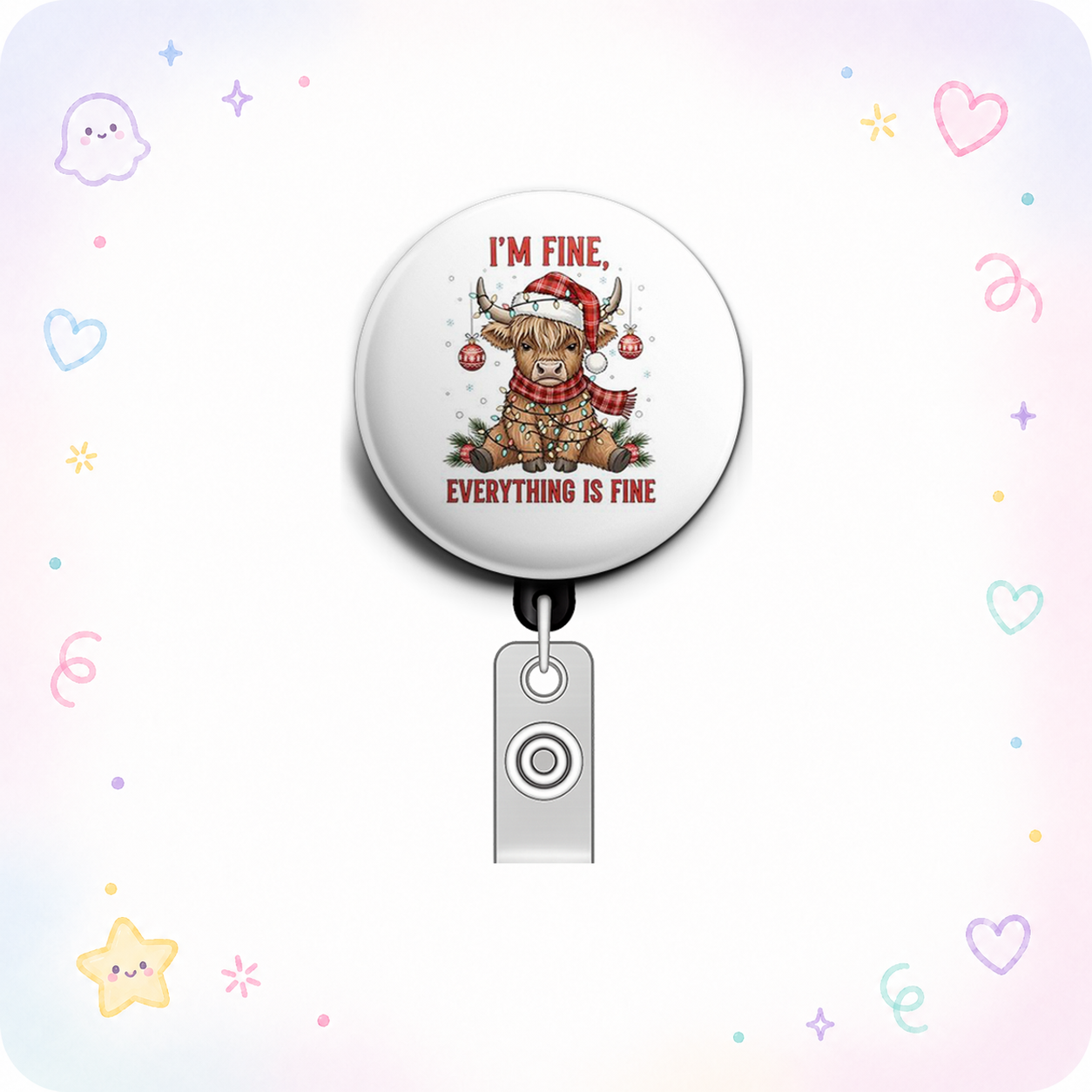 Festive Chaos Swapfinity Retractable ID Badge Reel - - Topperswap