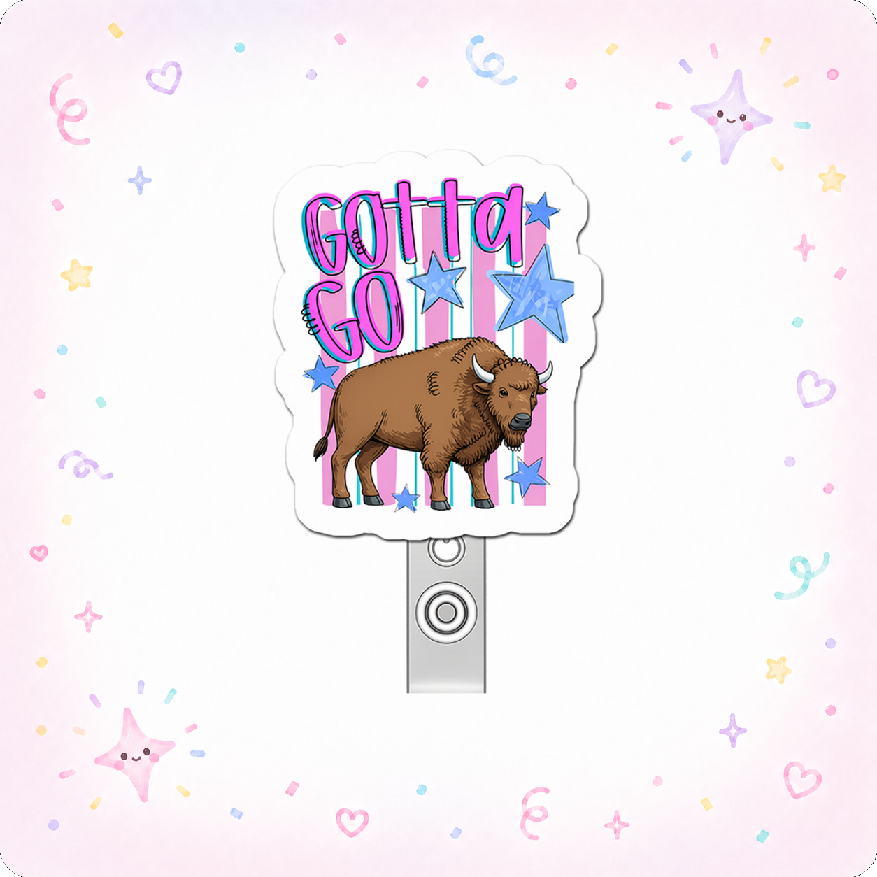Bison Bolt Boss Pop Topper Swapfinity Retractable ID Badge Reel - - Topperswap