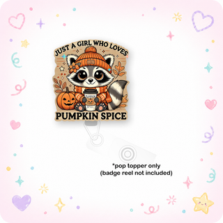 Pumpkin Spice Raccoon Pop Topper